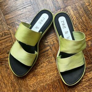 RAG + BONE - MILA slip on, open toed sandal in Acid-Green (Size 37)